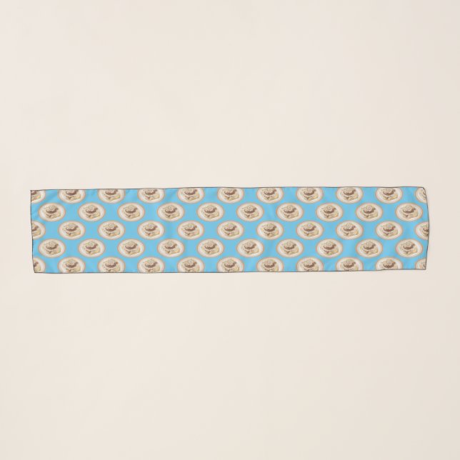 Cinnamon roll cartoon illustration  scarf (Front (Horizontal))