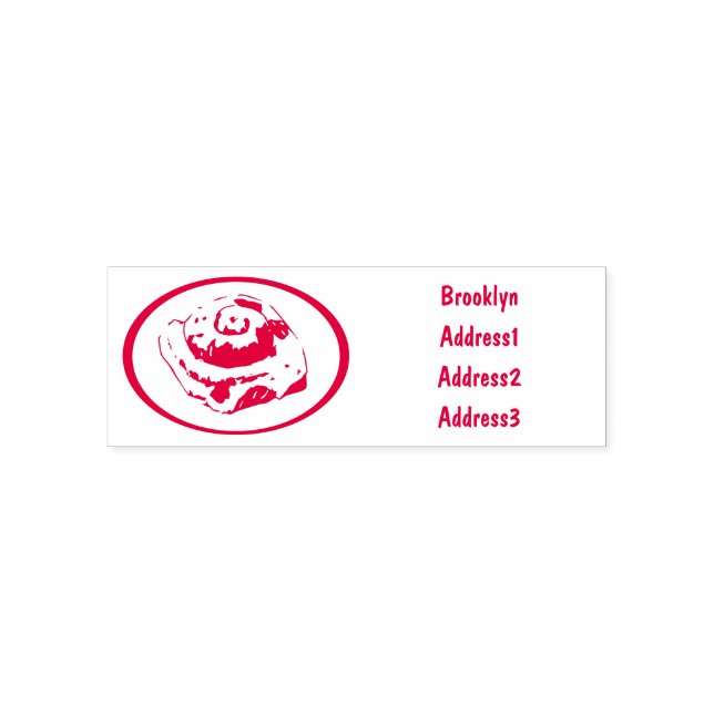 Cinnamon roll cartoon illustration self-inking stamp (Design)