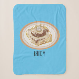 Cinnamon roll cartoon illustration sherpa blanket