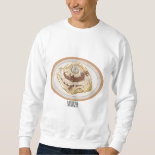 Cinnamon roll cartoon illustration  sweatshirt
