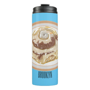 Cinnamon roll cartoon illustration thermal tumbler