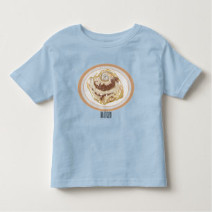 Cinnamon roll cartoon illustration toddler t-shirt
