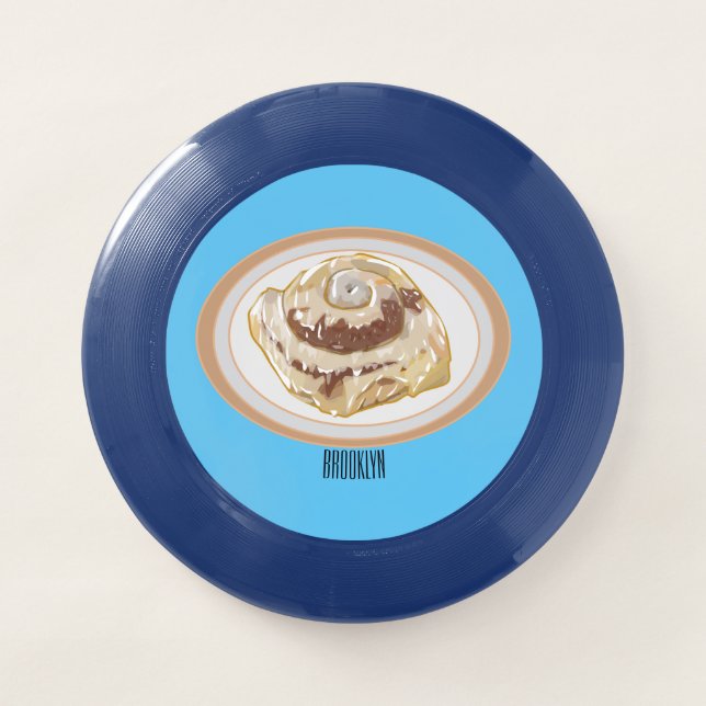 Cinnamon roll cartoon illustration Wham-O frisbee (Front)