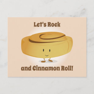 Cinnamon Roll Character Food Postcard