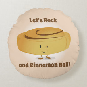 Cinnamon Roll Character Round Pillow