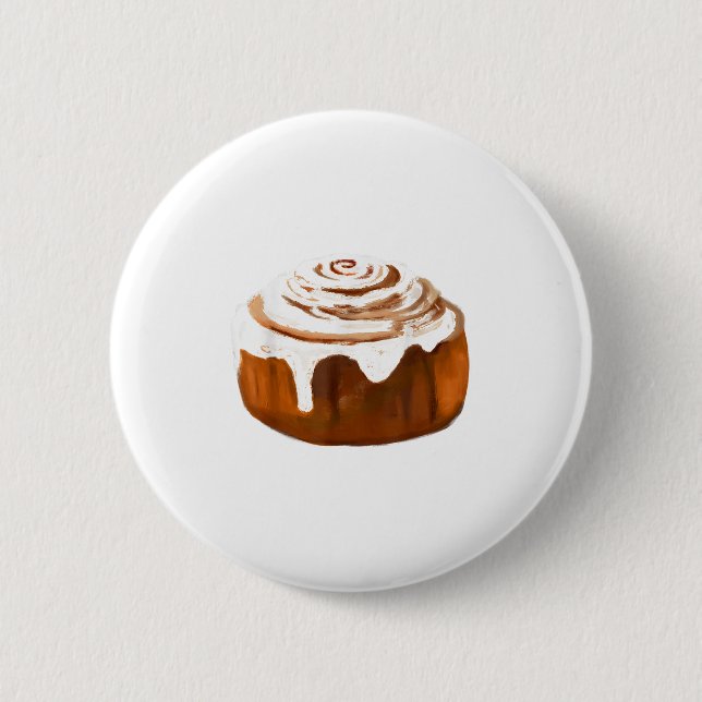 Cinnamon Roll Costume Halloween Bread Cosplay Food Button (Front)