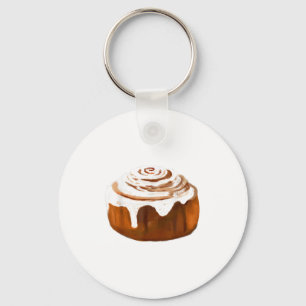 Cinnamon Roll Costume Halloween Bread Cosplay Food Keychain