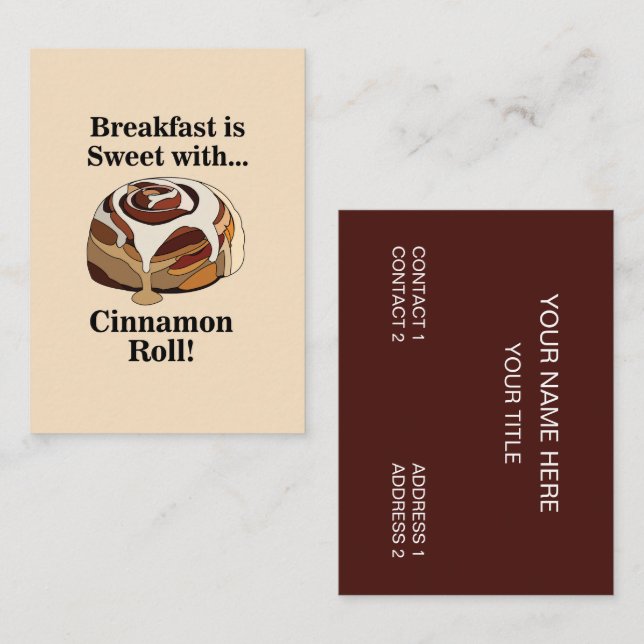 Cinnamon Roll Food Bakery Baker Business Card (Front/Back)