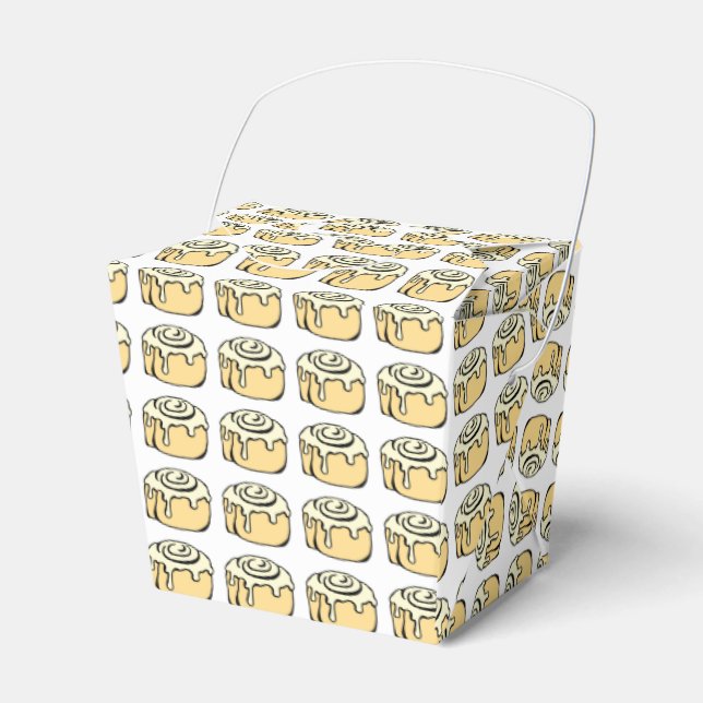 Cinnamon Roll Honey Bun Cartoon Design Favor Boxes (Front Side)