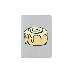 Cinnamon Roll Honey Bun Cartoon Design Funny Grey Passport Holder