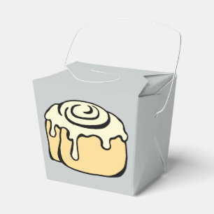 Cinnamon Roll Honey Bun Cartoon Design Grey Cute Favor Boxes