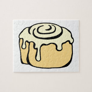 Cinnamon Roll Honey Bun Cartoon Design Jigsaw Puzzle