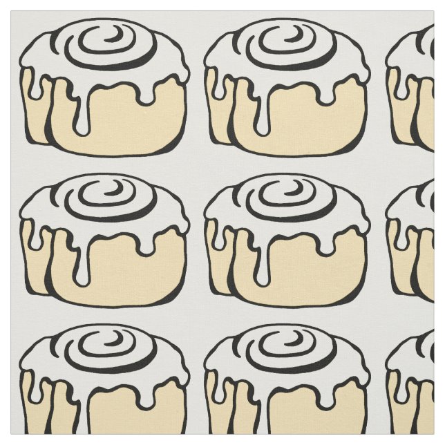 Cinnamon Roll Honey Bun Cute Cartoon Design Fabric (Swatch)