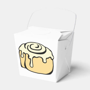 Cinnamon Roll Honey Bun Cute Cartoon Design White Favor Boxes