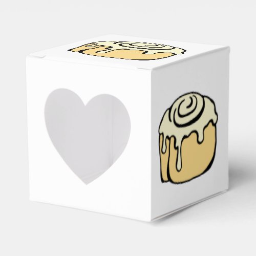 Cinnamon Roll Honey Bun Cute Cartoon Design White Favor Boxes
