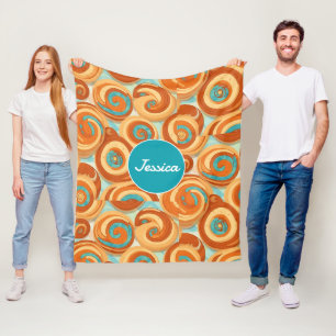 Cinnamon roll Mosaic Colorful Personalized Pattern Fleece Blanket