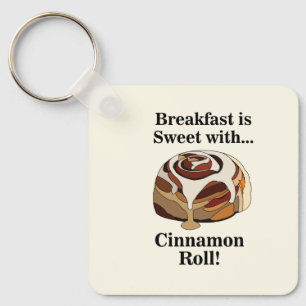 Cinnamon Roll Sweet Bun Breakfast Keychain