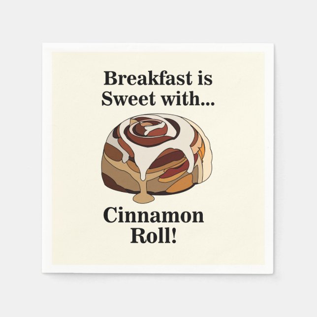 Cinnamon Roll Sweet Bun Party Napkins (Front)