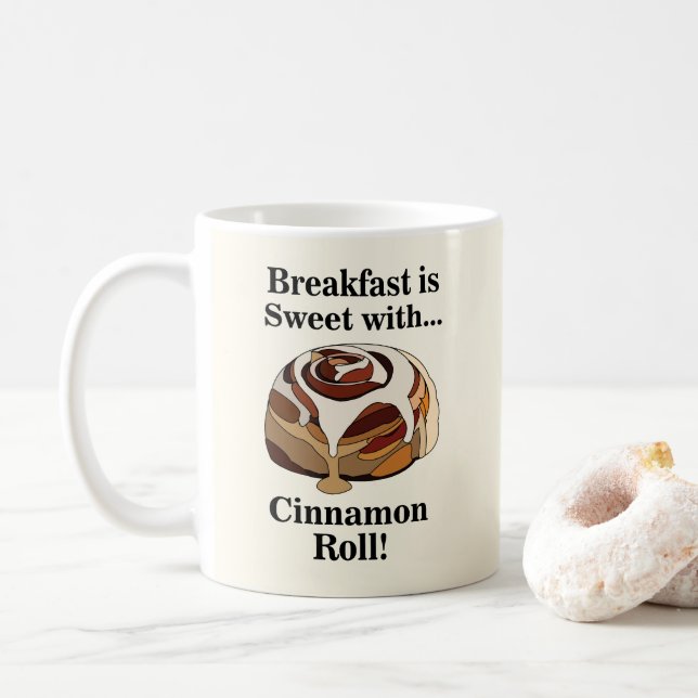 Cinnamon Roll Sweet Bun Pastry Coffee Mug (With Donut)