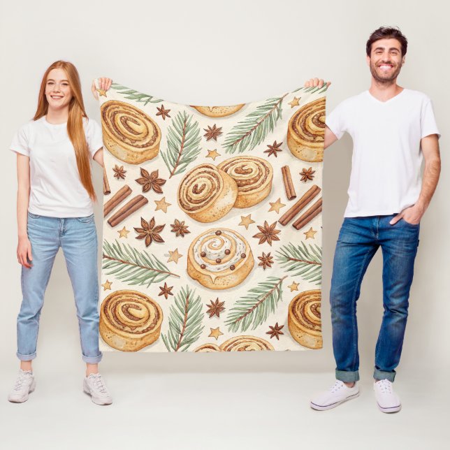Cinnamon Rolls and Spices - Holiday Baking Fleece Blanket (In Situ)