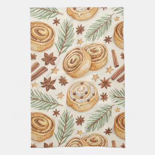 Cinnamon Rolls and Spices - Holiday Baking Kitchen Towel