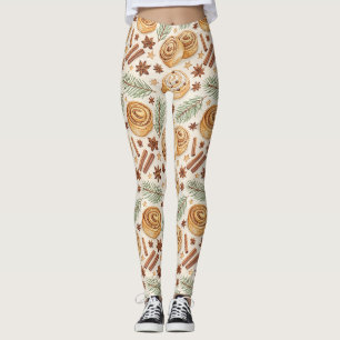 Cinnamon Rolls and Spices - Holiday Baking Leggings