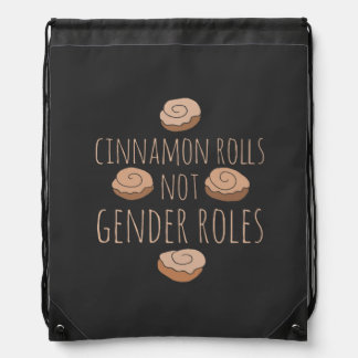 Cinnamon rolls not gender roles drawstring bag