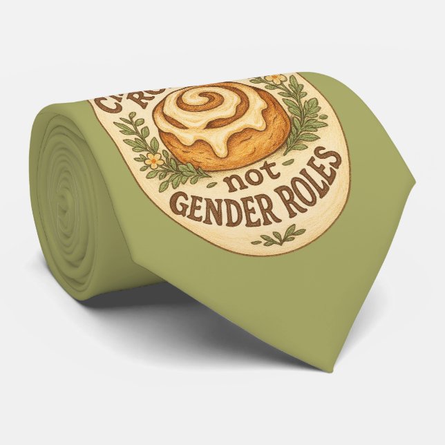 Cinnamon Rolls not Gender Roles                    Neck Tie (Rolled)
