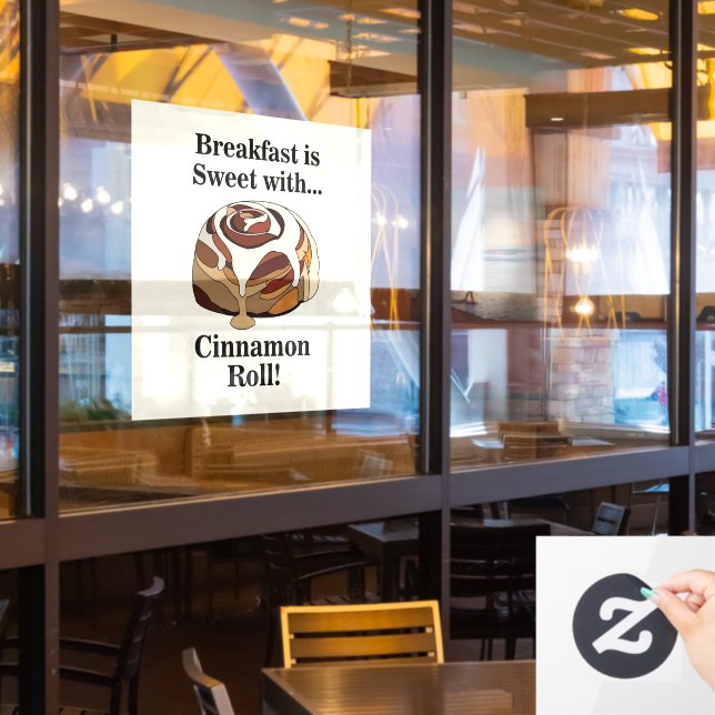 Cinnamon Rolls Sweet Bun Restaurant Window Cling (Restaurant Window)