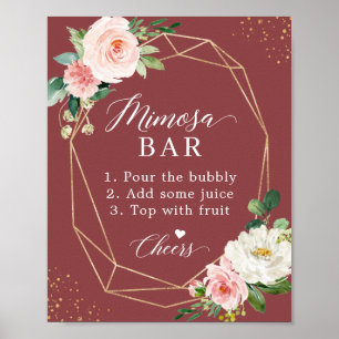 Cinnamon Rose Blush Bridal Shower Mimosa Bar Sign