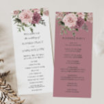 Cinnamon Rose Blush Floral Greenery Boho Wedding Program<br><div class="desc">This elegant boho wedding double sided program card features soft and delicate charm of subtle cinnamon rose and blush pink flowers, adorned by lush greenery. Personalize it easily and quickly, simply press the customise it button to further re-arrange and format the style and placement of the text. (c) The Happy...</div>