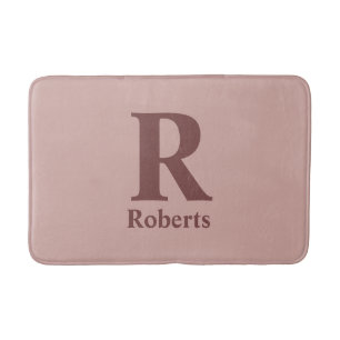 Cinnamon Rose Initial/First/Family Name Bath Mat