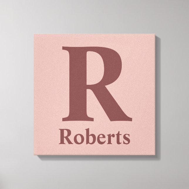 Cinnamon Rose Initial/First/Family Name Canvas Print (Front)