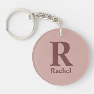 Cinnamon Rose Initial/First/Family Name Keychain