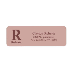 Cinnamon Rose Initial/First/Family Name Label