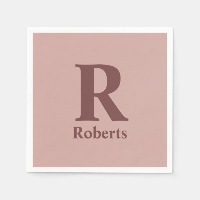 Cinnamon Rose Initial/First/Family Name Napkins (Front)