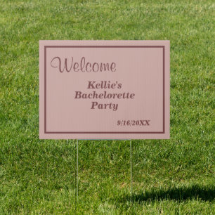 Cinnamon Rose Modern Minimalist Bachelorette Party Sign