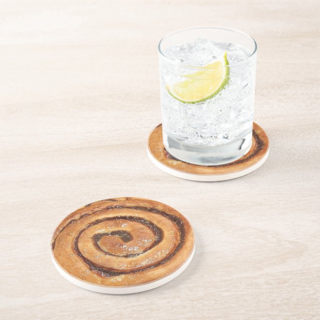 Cinnamon Snail Pastry Quirky Coaster (Side)