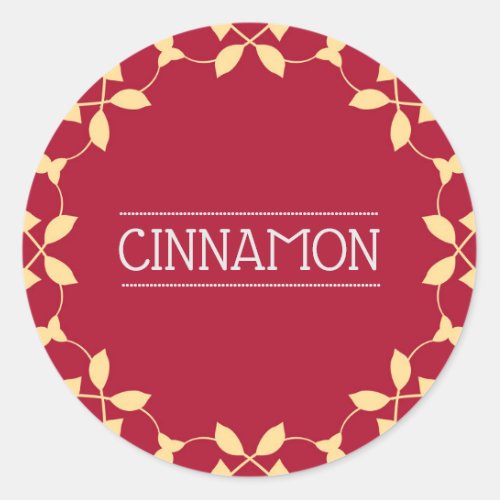 Cinnamon Spice Jar Stickers Red