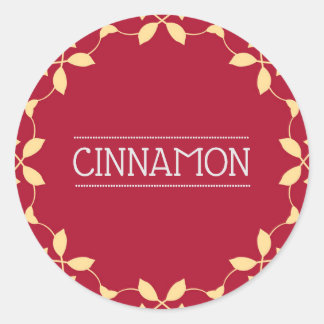 Cinnamon Spice Jar Stickers Red