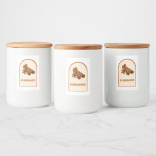 Cinnamon Spice Modern Pantry Storage Canister Desi Food Label