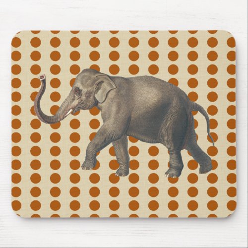 Cinnamon Spice Moods Dots with Elephant Mouse Pad