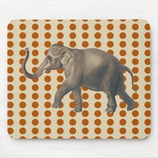 Cinnamon Spice Moods Dots with Elephant Mouse Pad (Front)