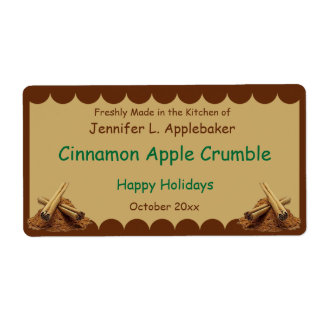 Cinnamon Sticks Scalloped Edge Food Label