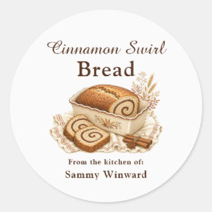 Cinnamon Swirl Bread Homemade Gift Label