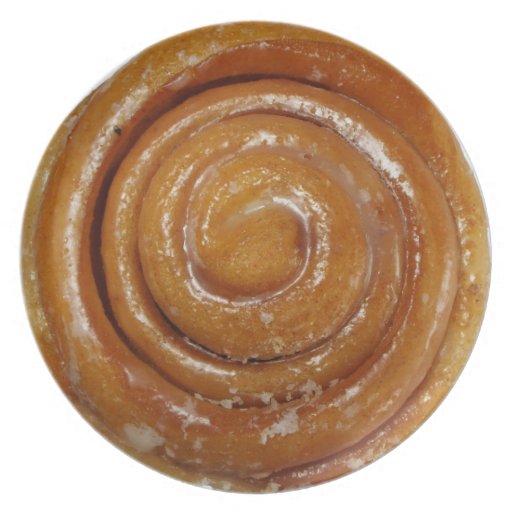 Cinnamon Swirl Glazed Donut - Full sized Dinner Plate | Zazzle