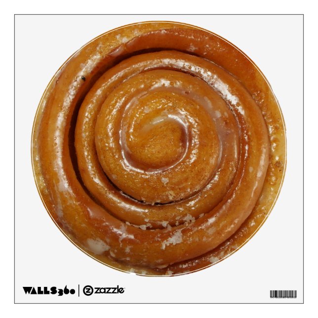 Cinnamon Swirl Glazed Donut Wall Sticker (Front)