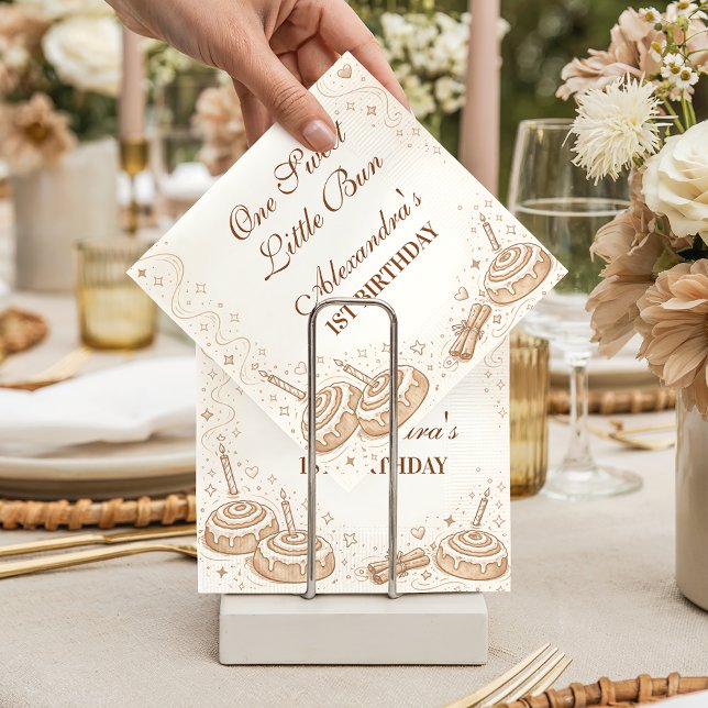 Cinnamon Swirl Little Bun Birthday Napkins (Creator Uploaded)