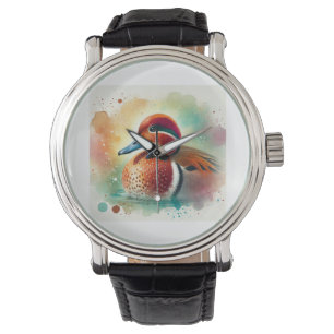 Cinnamon Teal 300724AREF119 - Watercolor Watch