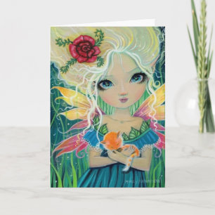 Cinnamon's Fairy Orange Tabby Cat with Fairy Art Card